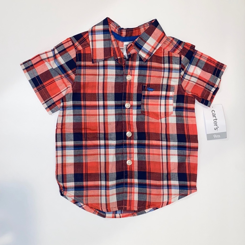 Carter’s Plaid Shirt 9 Months NWT